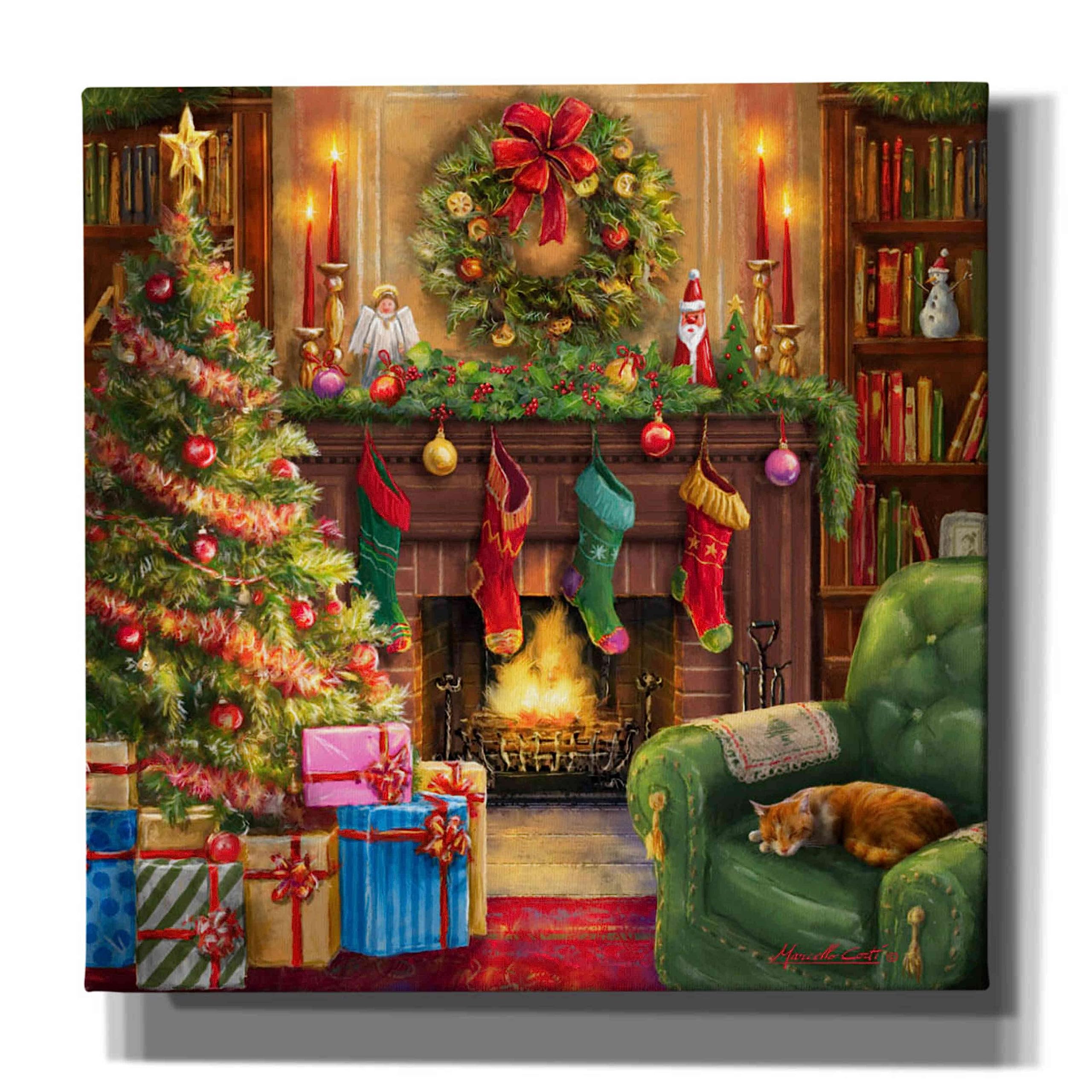 Amazon.com: Epic Graffiti 'Cozy Christmas Evening' by Ali Corti